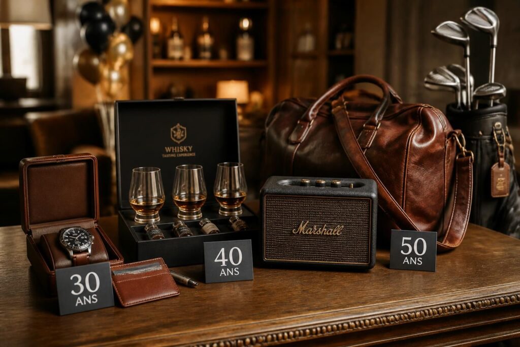 découvrez des idées de cadeaux anniversaire originales pour homme, adaptées à chaque tranche d'âge, pour surprendre et faire plaisir à coup sûr.