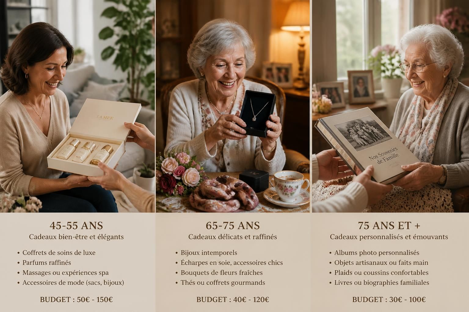 découvrez des idées cadeaux originales pour votre belle-mère, adaptées à son âge et à votre budget, pour lui faire plaisir en toute occasion.