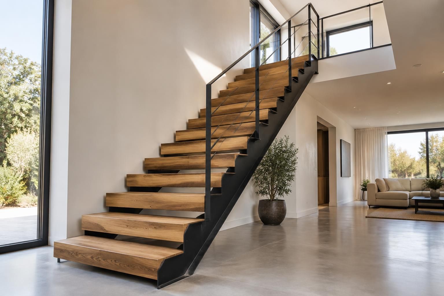 découvrez des escaliers contemporains en bois et métal, alliant élégance, robustesse et design pour sublimer un intérieur moderne.